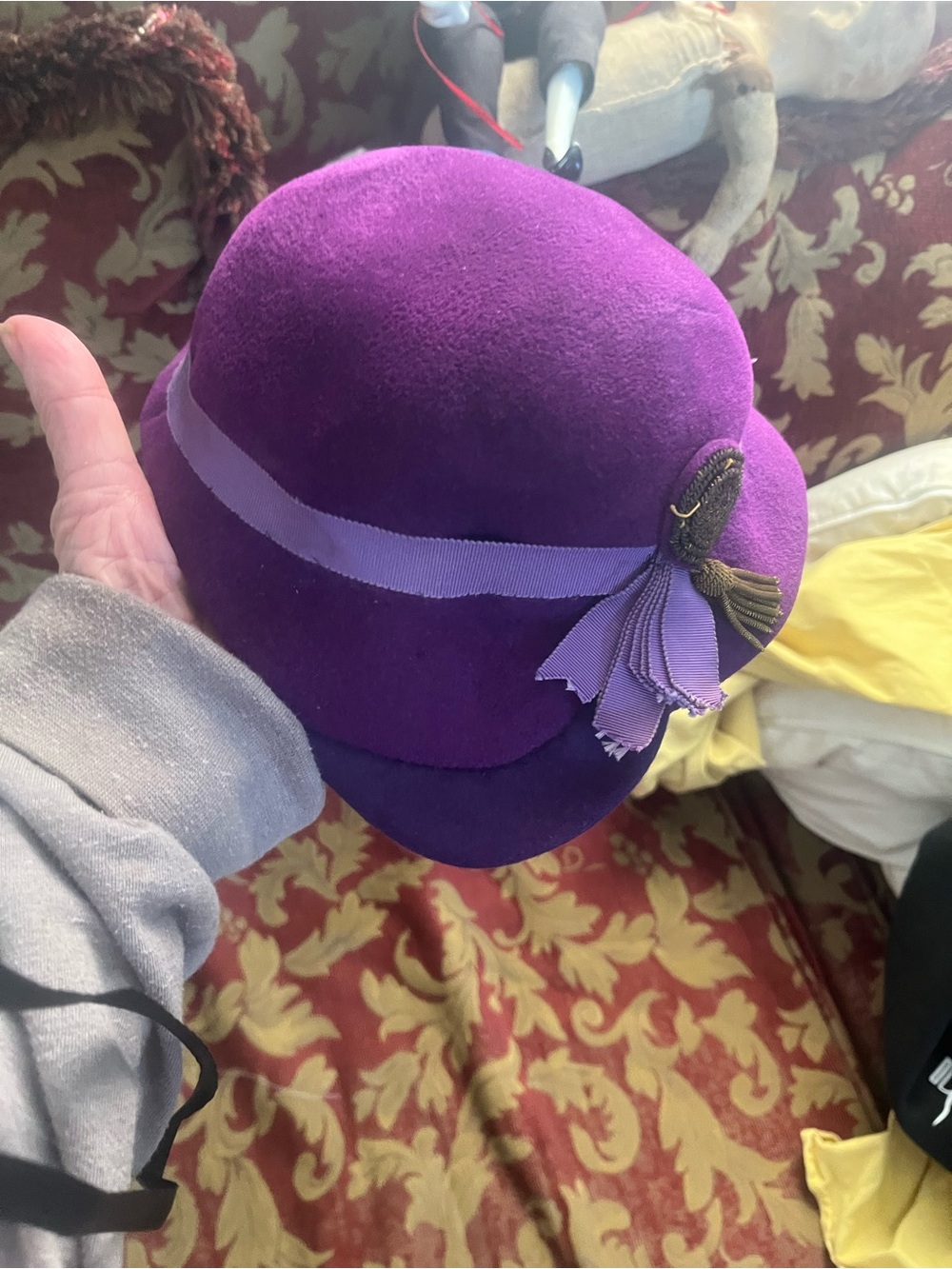 Women vintage Hat with Ribbon Accent